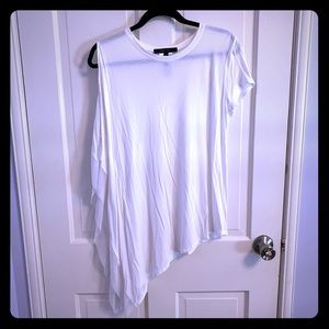 BCBG Maxazria Asymmetrical Tee with ruffle